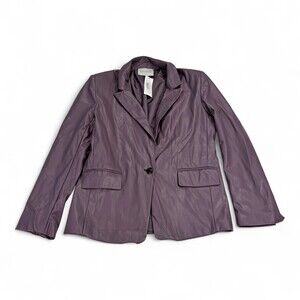 Hausen Aiden Blazer Dusty Plum Faux Leather Women's S